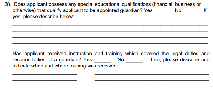 State if a guardian has special educational qualifications